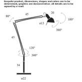 Adjustable aluminum floor lamp with swing arm Ilheus