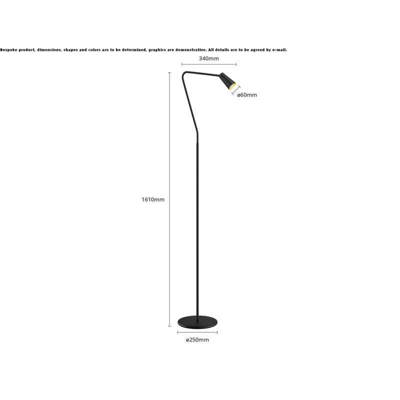 Regulowana metalowa lampa podłogowa LED Santorso