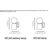 Rechargeable LED table lamp in glass and metal Selishte