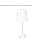 Table lamp in painted metal and fabric Uvalde