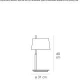 Lampa stołowa z dmuchanego szkła i metalu Caldas