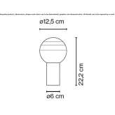 Lampa stołowa LED z dmuchanego szkła z metalową podstawą Prelog