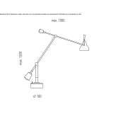 Regulowana, metalowa lampa biurkowa Ballens