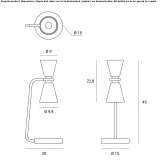 Lampa stołowa z metalu, malowana Arrubal