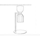 LED table lamp made of glass and brass, with dimmer Golynki