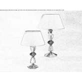 Indirect table lamp in light metal and crystal Taragudo