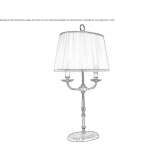 Brass and fabric LED table lamp with fixed arm Sollana