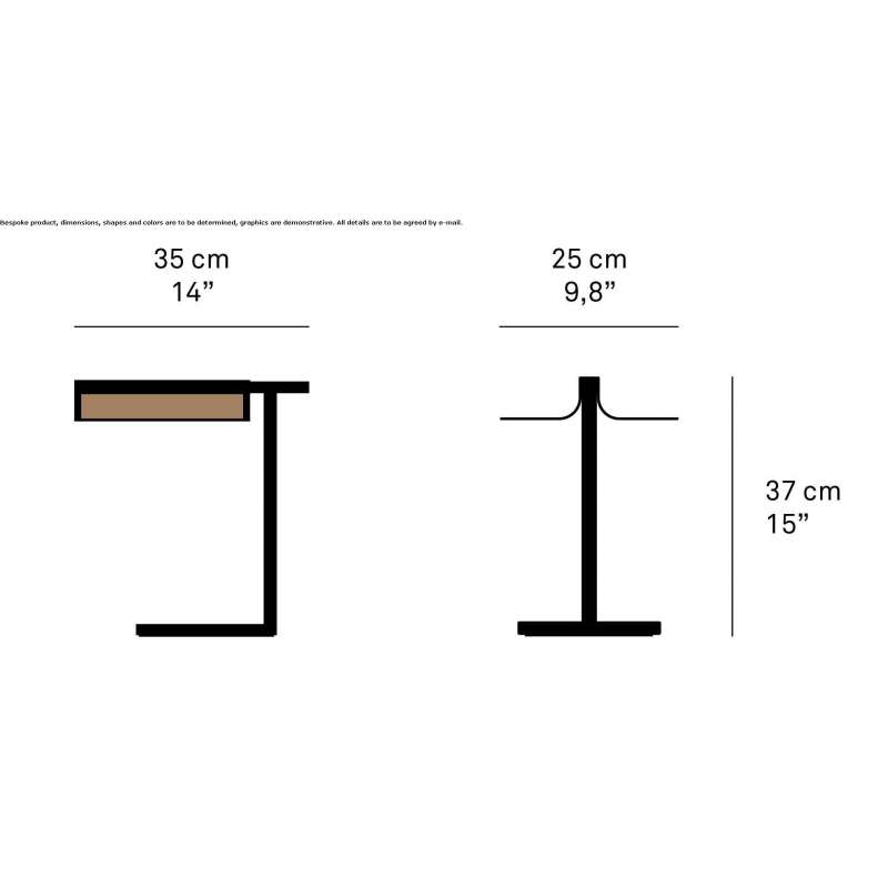 Adjustable LED table lamp in metal and wood veneer Neerkant