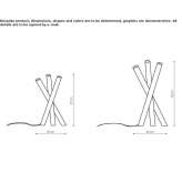 Lampa stołowa z metalu, malowana diodami LED Sutera