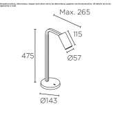 Metal LED desk lamp with a fixed arm Basyayla