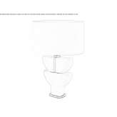 Gipsowa lampa stołowa z abażurem z tkaniny Pulligny