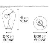 Regulowana lampa stołowa LED z dmuchanego szkła Bonnat