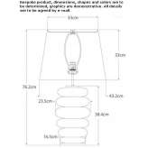 Lampa stołowa Stacked w postarzanej bieli z lnianym kloszem Amantea