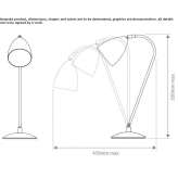 Regulowana stalowa lampa stołowa Oelde