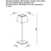 Die-cast aluminum outdoor table lamp, cordless Doebeln