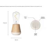 Rechargeable table lamp in glass and aluminum Seigy