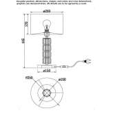 Szklana lampa stołowa z abażurem z tkaniny Gladbeck