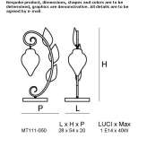 Lampa stołowa ze szkła Murano Elbistan