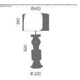 Stained glass table lamp with fixed arm Osse