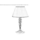 Satin gold-plated table lamp with a crystal and silk shade Coli