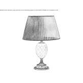 Lampa stołowa powlekana satynowym złotem z alabastrem i kloszem Brantice