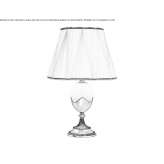Lampa stołowa powlekana satynowym złotem z alabastrowym i jedwabnym kloszem Falmouth