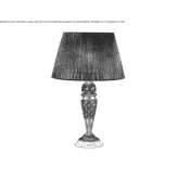 Antique brass table lamp with crystal and shade Skodje