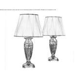 Gold-plated table lamp with crystal and pleated silk shade Akhty