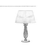 Gold-plated table lamp with crystal and organza shade Celadna