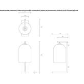 Lampa stołowa z dmuchanego szkła Wodynie