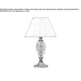 Chrome-plated table lamp with hand-carved crystal and shade Greve