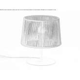 Handmade LED table lamp made of rope and metal Drobak