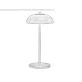 Wireless LED table lamp in aluminum and wood Berglern