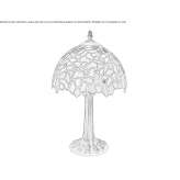 Tiffany style glass bedside lamp with metal base Greven