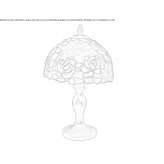 Lampka nocna ze szkła w stylu Tiffany'ego z metalową podstawą Brennero