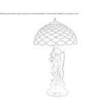 Lampa stołowa ze szkła w stylu Tiffany'ego z brązową podstawą Lenno
