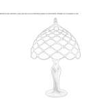 Lampka nocna ze szkła w stylu Tiffany'ego z metalową podstawą Angath
