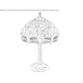 Tiffany style glass bedside lamp with metal base Hollum
