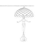 Lampa stołowa ze szkła w stylu Tiffany'ego z brązową podstawą Auditore