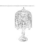 Tiffany style glass table lamp with metal base Gokoglan