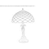 Tiffany-style glass table lamp with a brown base Riemst