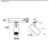 LED track lighting made of powder-coated aluminum Landiras