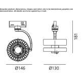 LED track lamp made of die-cast aluminum Sarina