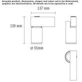 Aluminum projector with rail adapter or ceiling base Steensel