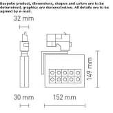 Aluminum projector with three-phase rail adapter Nattheim