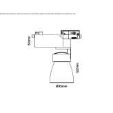 Aluminum track lamp with dimmer Llombai