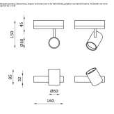 Aluminum LED track lamp Kurnach