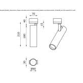 Aluminum LED track lamp Kurnach