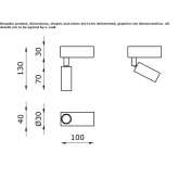 Adjustable semi-recessed aluminum LED spotlight Kurnach