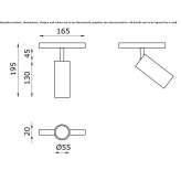 Aluminum LED track lamp Kurnach